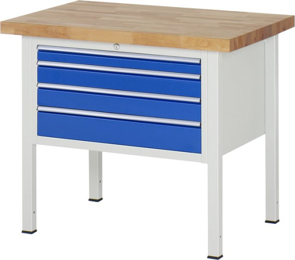 Etabli RAU série 8000 - modèle 8232, L1000 x P700 x H840-1040 mm, base système L860 x P650 x H800-1000 mm, 03-8232A2-107B4H.11