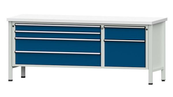 Établis ANKE Établi en caisson, modèle 286 V, 2000 x 700 x 840 mm, RAL 7035/5010, KSP 40 mm, 304.600