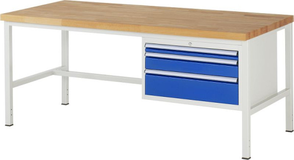 Etabli RAU série 8000 - modèle 8226, L2000 x P900 x H840-1040 mm, base système L1995 x P850 x H800-1000 mm, 03-8226A1-209B4H.11