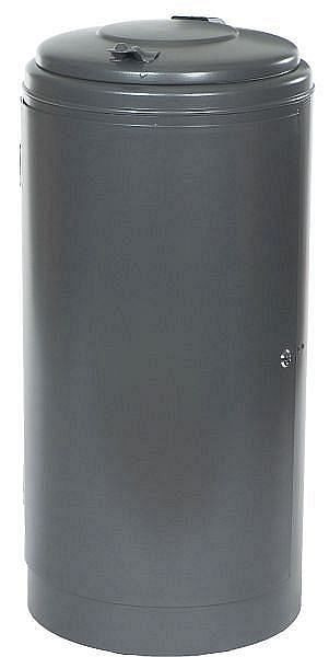 Poubelle pour aire de repos Renner 120 L, verrouillable, avec couvercle en acier, anneau de serrage galvanisé à chaud, vert mousse, 8045-00PB 6005