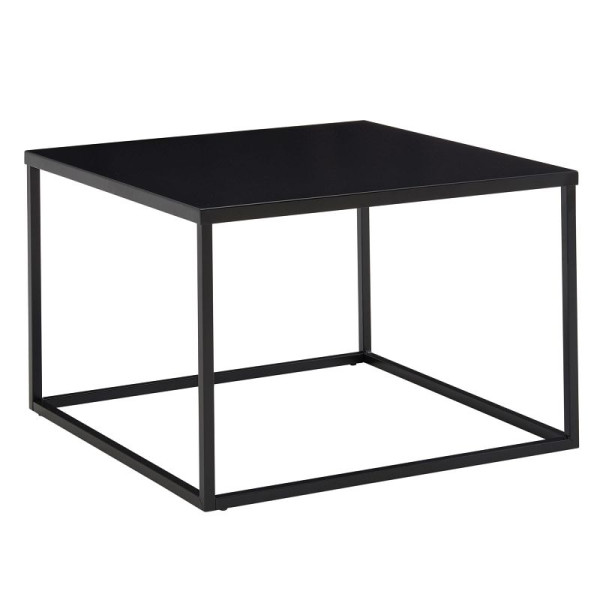 Wohnling table basse 60x60x40 cm table de salon en métal noir industriel, table de canapé carrée, table de salon table basse en acier, WL6.603
