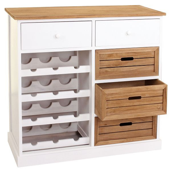 Casier à vin Mendler HWC-B96, porte-bouteilles pour 12 bouteilles avec tiroirs, maison de campagne 86x87x37cm, 57307