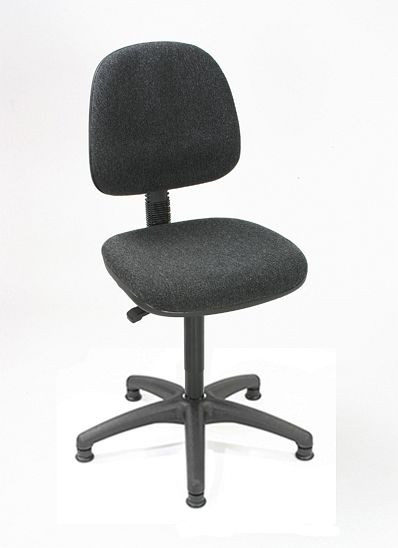 Chaise de travail Lotz, rembourrage assise/dossier anthracite (dossier large), piètement en plastique noir, patins, hauteur d'assise 450-640 mm, 6162.05