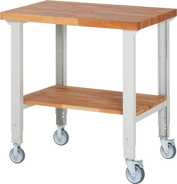 Établi mobile RAU (réglable en hauteur) 7000-7, 1000x700x950-1000mm, 2 roulettes fixes et pivotantes chacune, 05-7000-7-107B4H22.12
