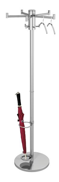 Kerkmann porte-manteau Stilo, Ø 540, H 1750 mm, aluminium argent, 30690314