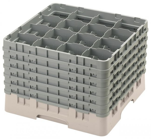 Panier de lavage Cambro 16 compartiments Camrack® Beige, paquet de 2, 16S1214184