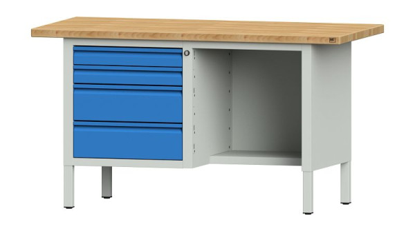 Établis ANKE établi à caissons, modèle 334 E, 1500 x 700 x 840 mm, RAL 7035/5012, BMP 40 mm, 510.308