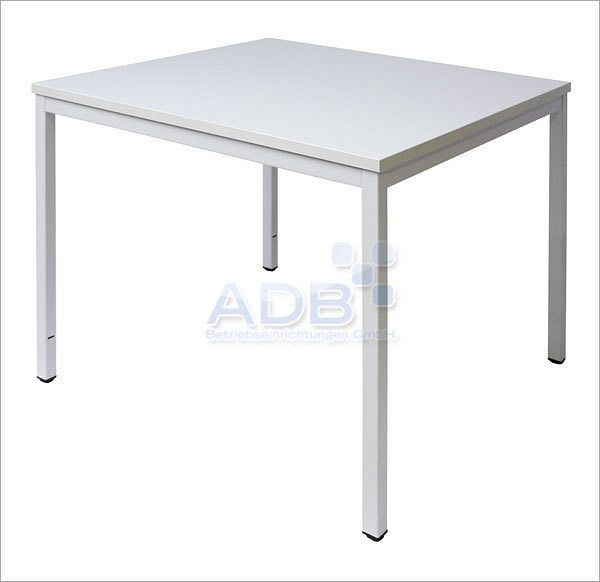 Table tubulaire en acier ADB 800 mm x 800 mm x 750 mm, 78510