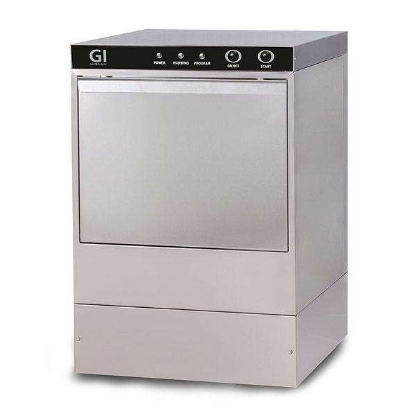 Lave-vaisselle électronique en verre Gastro-Inox avec pompe et distributeur de savon, 40x40cm, 230V, acier inoxydable AISI 304, 400.203