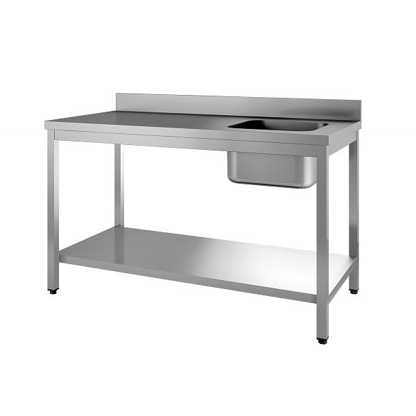 Table patron Vaiotec TOPLINE 600 / vasque à droite avec dosseret, 120x60x85 cm, 10766