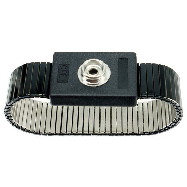 Bracelet métallique SafeGuard ESD, bouton-pression DK 10 mm, noir, DSWL24921