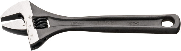 Clé à fourche Hazet, réglable, profil hexagonal extérieur, surface : phosphatée, polie miroir, longueur : 157 mm, plage de serrage : 24 mm, 279-6