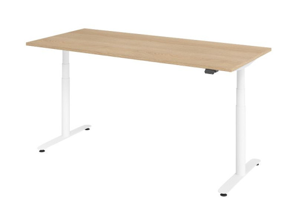 Hammerbacher bureau assis-debout électrique 180x80cm chêne/blanc, VXDLR19/E/W
