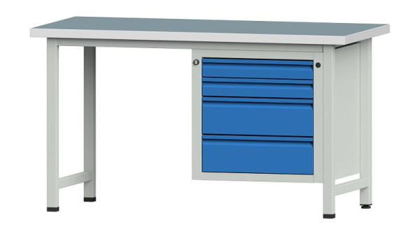 Établis ANKE Établi combiné, modèle 707 E, 1500 x 700 x 840 mm, RAL 7035/5012, UBP 40 mm, 510.536