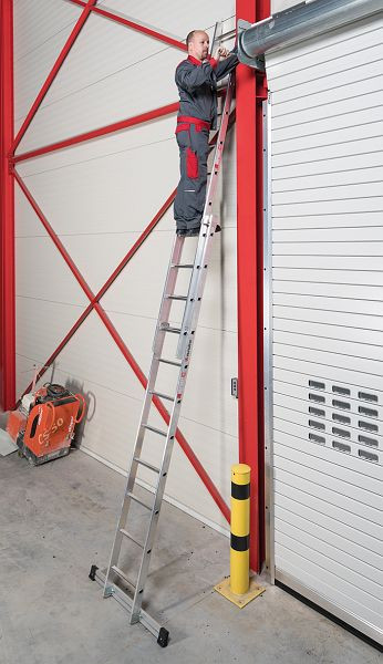 Echelle d'extension en aluminium Euroline, modèle 2 pièces, modèle 202, Hauteur d'échelle verticale: 7,6m, 2028817