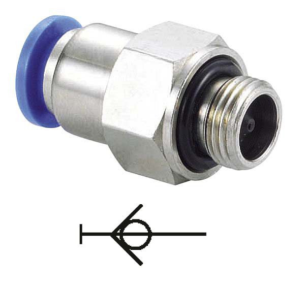 temporisateur B-SGE-8-3/8-MSv-KU, raccordement vissé droit autobloquant, cylindrique avec fonction d'arrêt, filetage : 3/8", UE : 10 pièces, 03170254