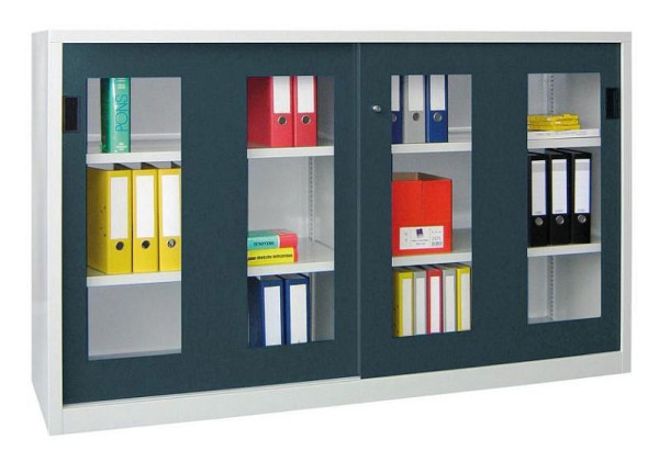Armoire à portes coulissantes Pavoy 1200/500/2000, étagères galvanisées, fenêtre de visualisation, 30301-200-590-735512