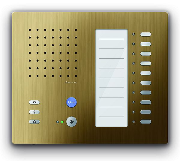 Poste intérieur audio TCS pour mains libres série Carus ADAPTO +10 boutons, montage en saillie bronze, CAI1100-0151