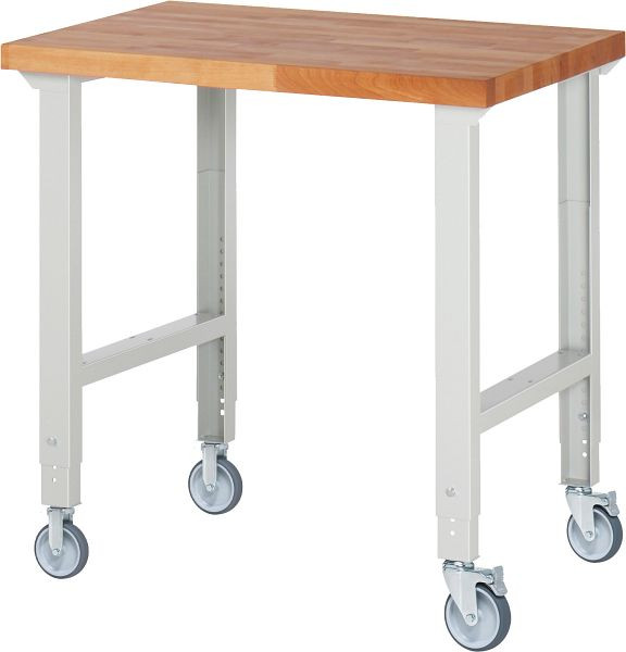 Etabli mobile RAU (réglable en hauteur) 7000-1, 1000x700x950-1000mm, 2 roulettes fixes et roulettes pivotantes chacune, 05-7000-1-107B4H22.12