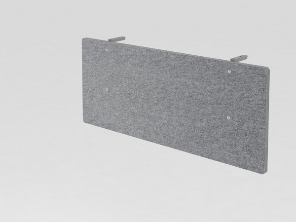 Panneau de protection des genoux Hammerbacher avec support, isolation phonique pour table 120, gris, en matériau acoustique, classe d'isolation phonique C, VSIA12/5
