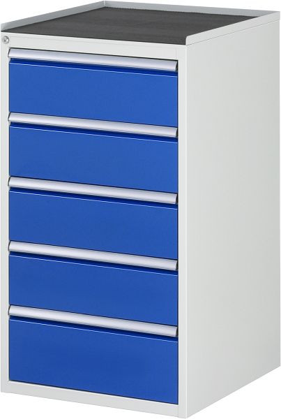 Armoire à tiroirs RAU série 7000, support métallique, 5 x tiroirs taille L 4xH180, 1xH210 mm, 580x1035x650 mm, 03-L7.5A-MT.11