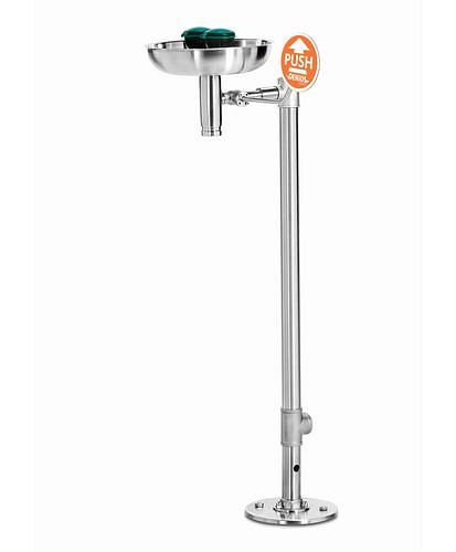 Douchette oculaire B-SAFETY avec bac collecteur, acier inoxydable, montage au sol, BR 305095, DVGW, 305250