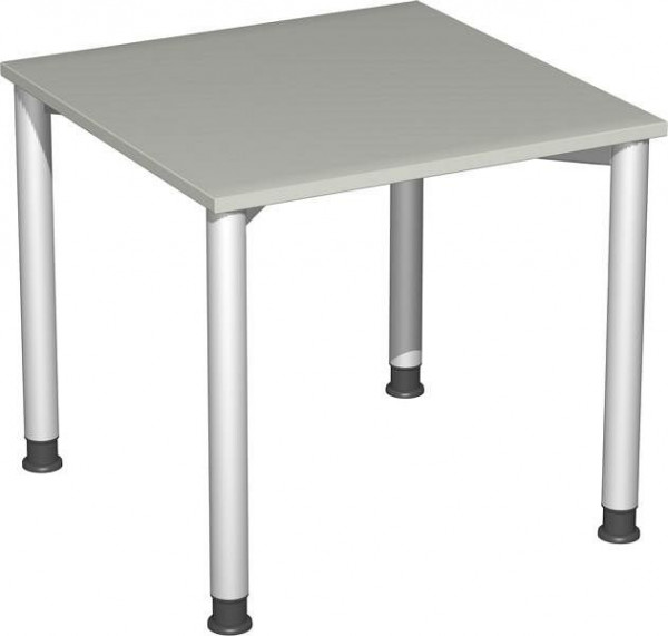 Bureau geramöbel réglable en hauteur, 800x800x680-800, gris clair/argent, S-555101-LS