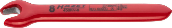 Clé à fourche Hazet, double isolation, profil hexagonal externe, 8 mm, 450KV-8