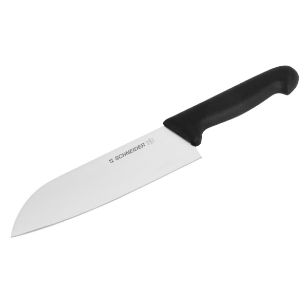 Schneider Santoku sans billes, inox, longueur 18 cm, manche noir, 260660