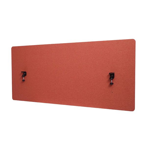 Cloison de table acoustique Mendler HWC-G75, paravent de bureau, panneau d'affichage de bureau, tissu/textile à double paroi, 60x140cm marron, 79525+71943