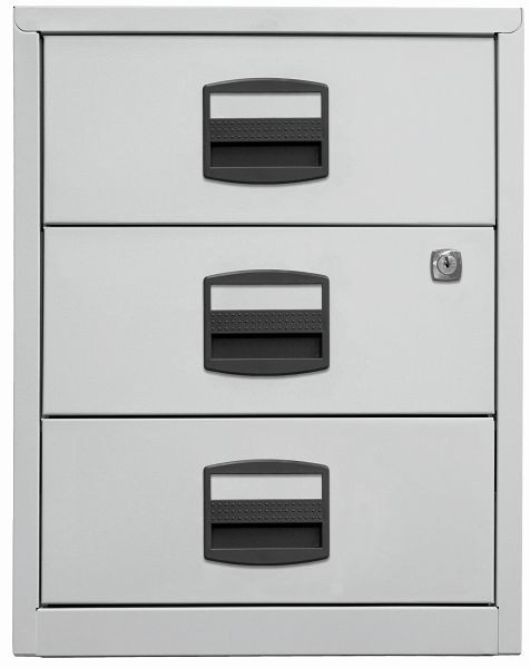 armoire latérale mobile PFA, 3 tiroirs universels, gris clair, PFAM3S645