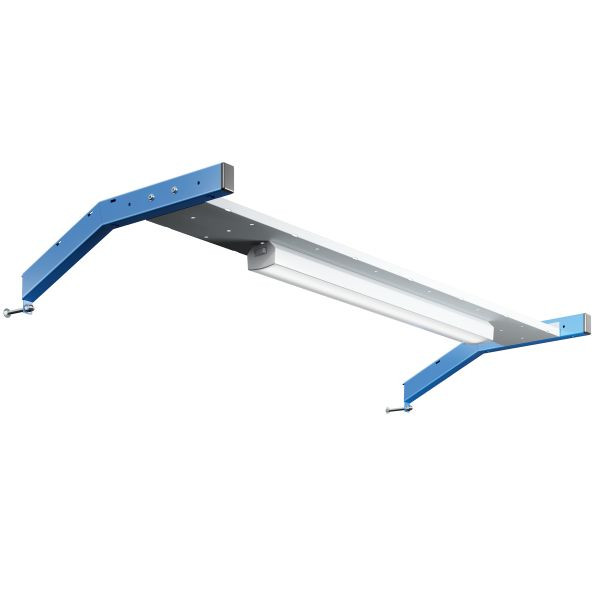 Support SOFAME pour colonnes de support L 1300 mm avec bande LED 15W L810 mm, bleu ciel RAL 5015, W010080388BI