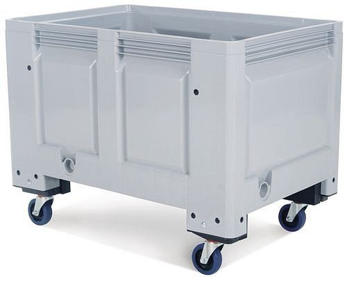 Caisse-palette DENIOS PB 8-R en plastique, avec 4 roulettes, volume de 535 litres, 117-881