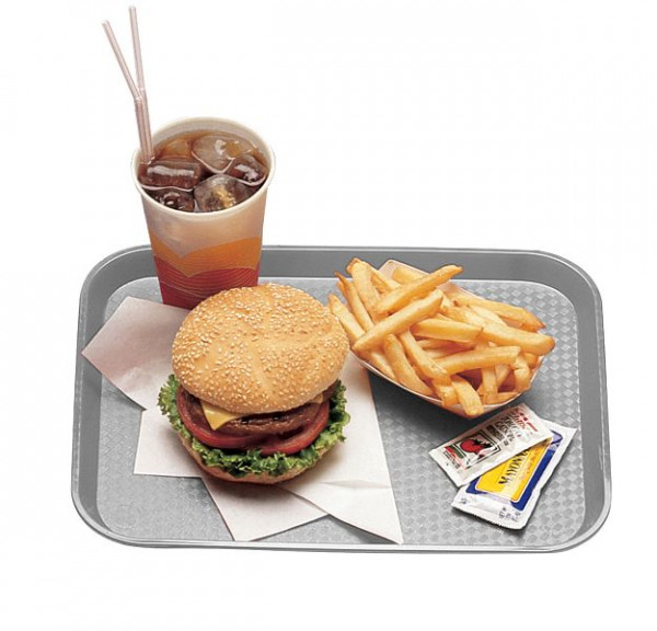 Plateau de restauration rapide Cambro 10 x 14 gris perle, paquet de 24, 1014FF107