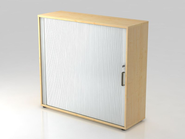 Armoire à volets roulants Hammerbacher horizontale, 3OH 120cm poignée rayée érable/argent, 120x40x110 cm (LxPxH), V1733S/3/S/SG