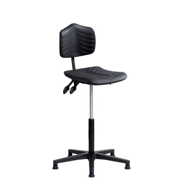 Siège de travail SOFAME ERGOSOFT 2010 sur patins, hauteur d'assise 56-82, avec réglage de la profondeur d'assise, piètement en polyamide, W050040026