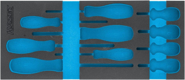 Insert en mousse souple Hazet à 2 composants, pour 163-516/10 Dimensions / longueur : 392 mm x 172 mm Taille du système d'organisation : 1/3+ (172 x 392 mm), 163-516L