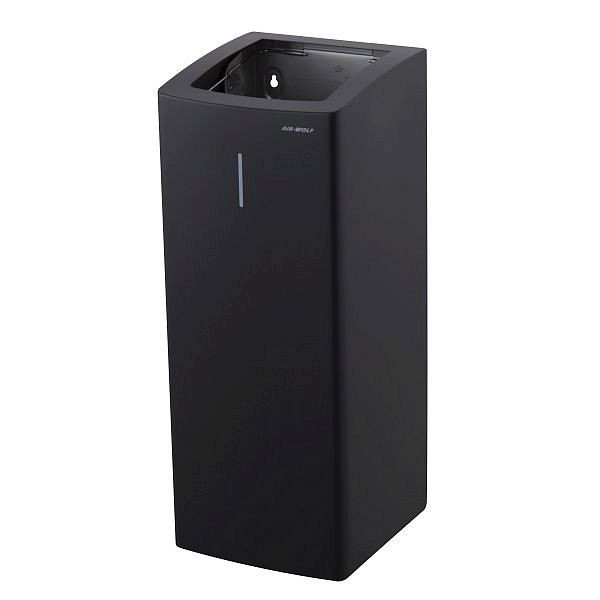 Poubelle Air Wolf d'un volume de 50 litres, série Alpha, H x L x P : 661 x 265 x 280 mm, acier inoxydable noir mat, 60-134