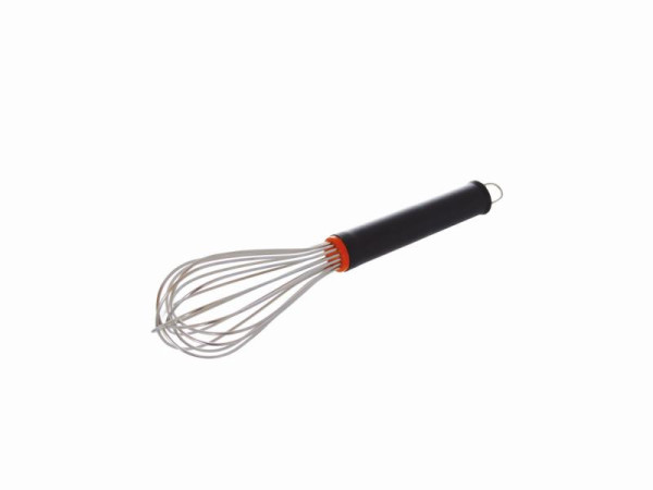 Schneider fouet 16 fils inox, 250 mm, manche nylon polyéthylène noir avec cintre, 170070