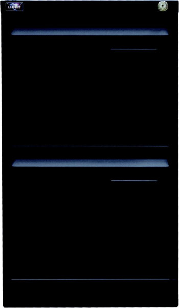 Classeur suspendu Bisley LIGHT, rail simple 2 tiroirs HR, noir, IPCCA12633