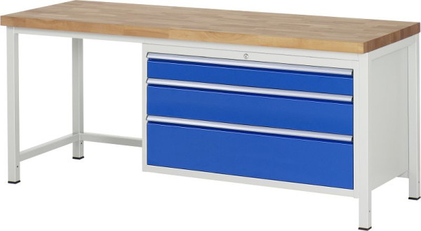 Etabli RAU série 8000 - modèle 8359, L2000 x P700 x H840-1040 mm, base système L1995 x P650 x H800-1000 mm, 03-8359A1-207B4H.11