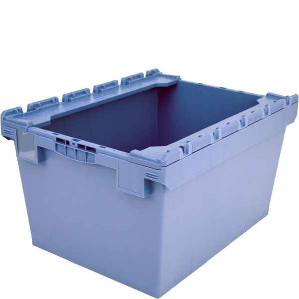 BITO conteneur réutilisable MB couvercle/barre/skid /MBB86421R 800x600x423 bleu pigeon, fond barre nervuré, C0402-0041