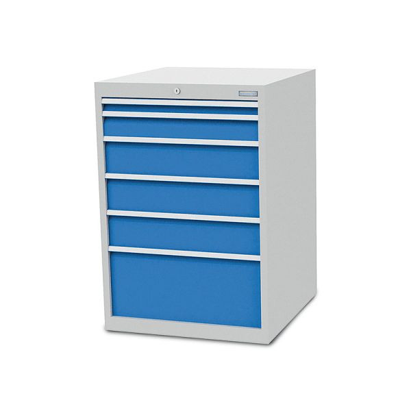 Armoire à tiroirs Bedrunka+Hirth, profondeur 736 mm, R 24-24, 6 x tiroirs, 705 x 736 x 1019 mm, hauteur des panneaux en mm : 1x 50, 1x 100, 3x 150, 1x 300, 700/1131V10A