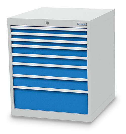 Armoire à tiroirs Bedrunka+Hirth, profondeur 736 mm, R 24-24, nombre de tiroirs : 8, 705 x 736 x 819 mm, hauteur de façade en mm : 3x50, 2x75, 2x100, 1x200, 780/3221V10