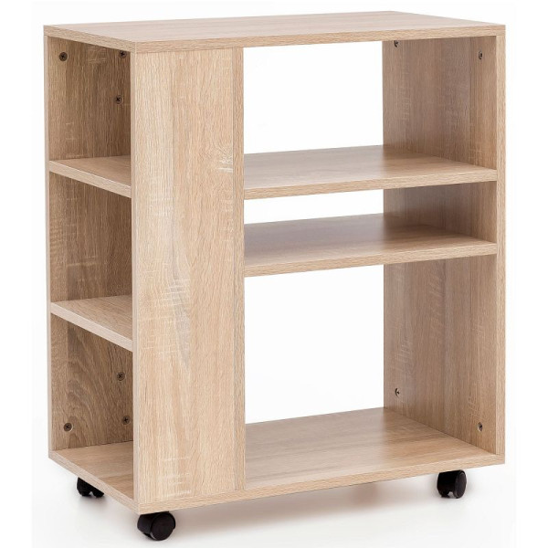 Étagère Wohnling Sonoma 60x35x75 cm avec roulettes en bois, WL5.695