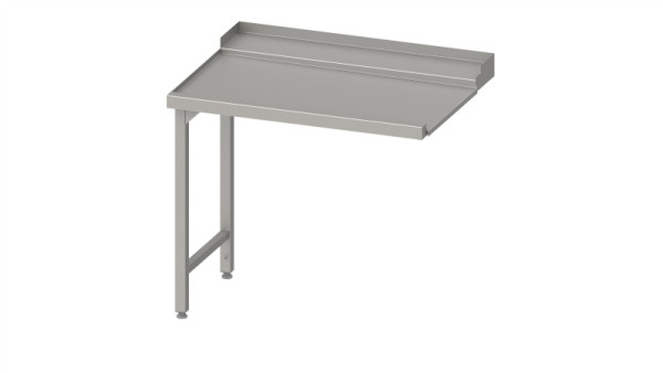 Table d'évacuation Stalgast "Pro", guide panier avec pente, 2 pieds 1700x750x880mm, montage côté gauche, avec dosseret, soudé, VAL17712LA