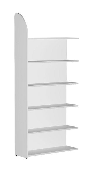 Kerkmann DANTE champ d'étagères 2250 x 100 mm avec paroi arrière, 6 étagères, blanc, 50973710