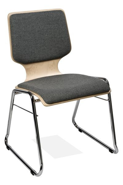 Chaise empilable Kaiser KS32-N1SRP2, forme : N1, structure luge, rembourrage assise et dossier, UE : 6 pièces, KS32-N1SRP2