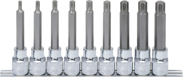 KS Tools Jeu de douilles à embouts 1/2" CHROMEplus RIBE, longues, 9 pièces M5-M14, 918.1340