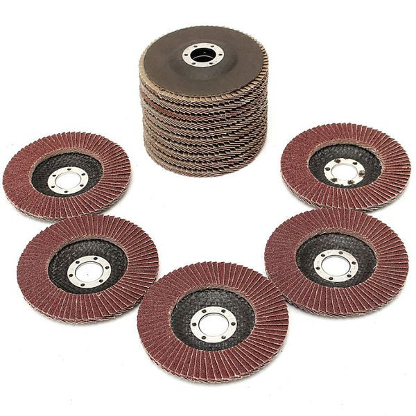 Disques à lamelles VaGo-Tools 125mm grain plat 60 disques à lamelles marron, UE : 5 pièces, AO-27-125-60-5_av